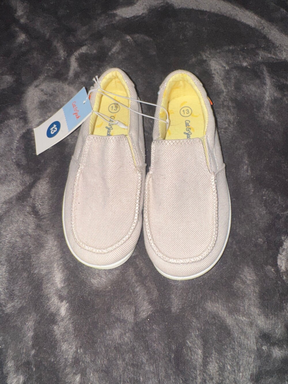 NWT Cat & Jack Size 13 Beige Slip On Shoes Toddler Casual Footwear